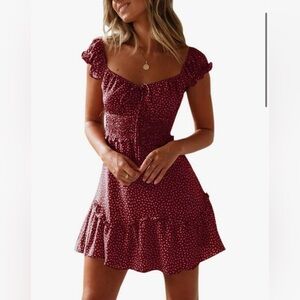 Elegant Burgundy Floral Dress
